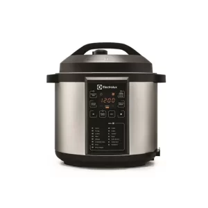 Panela pressão elétrica Electrolux digital capacidade 6L silenciosa segura 10 travas segurança 15 receitas pré-programadas 3 níveis pressão PCC20 inox preto 127v por Rita Lobo