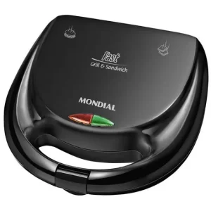 Sanduicheira Fast Grill e Sandwich, Mondial, Preto, 750W, 220V - S-12